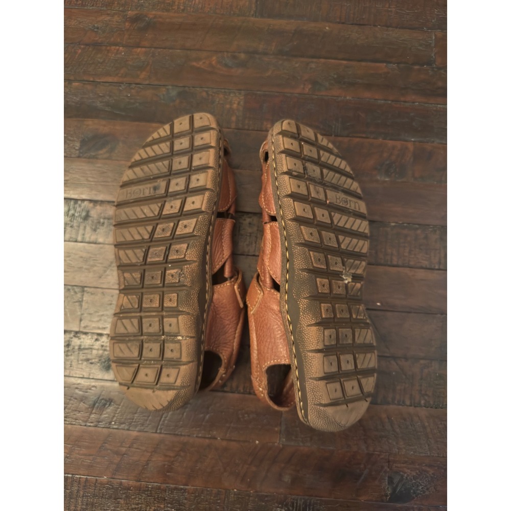 Born Mens Leather Fisherman Sandals Brown H39606 Size 8/41 - Picture 6 of 6